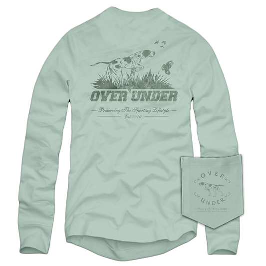 L/S Pointer & Quail T-Shirt Green Tea